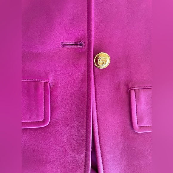 RARE Gucci women pink lamb leather blazer jacket - Picture 8 of 12